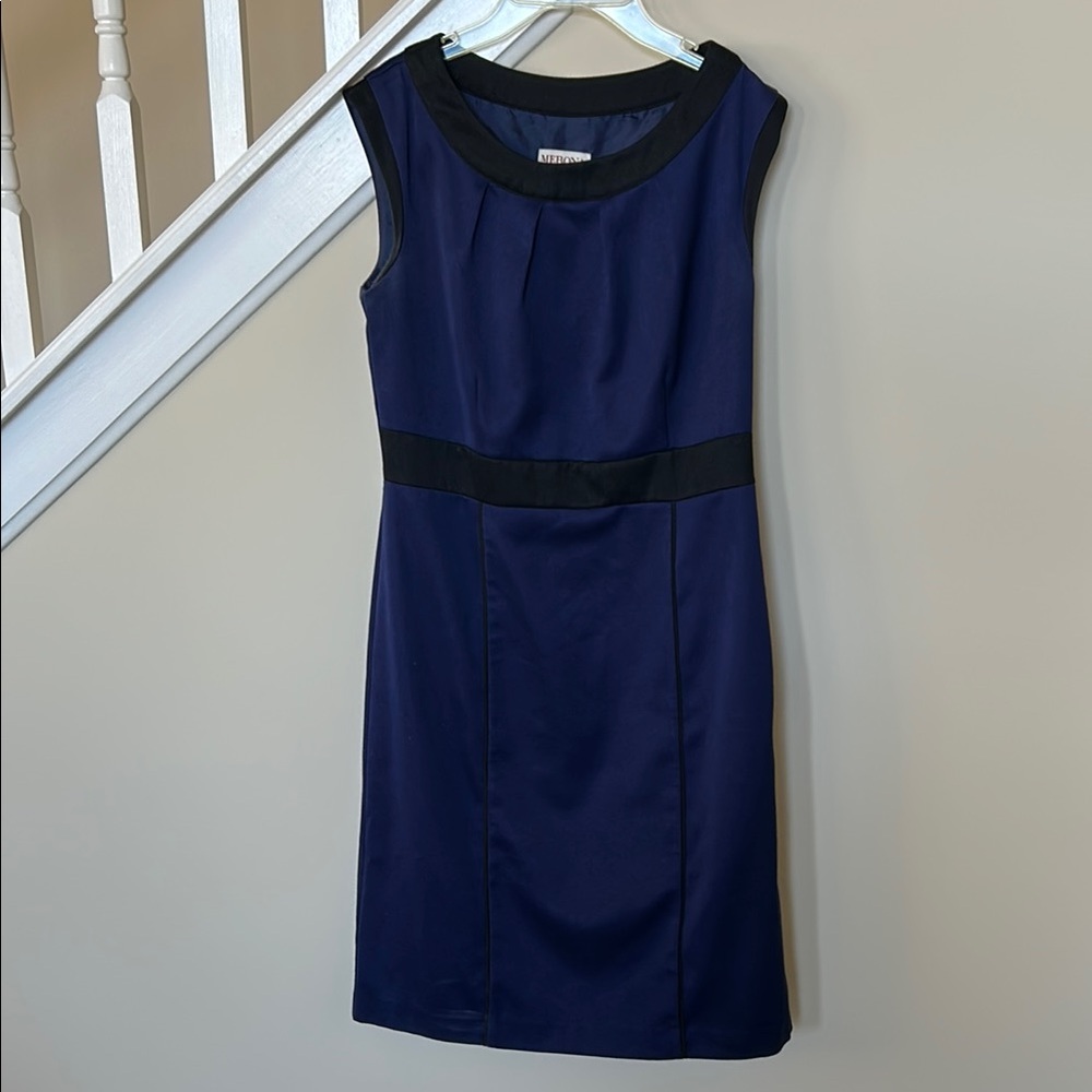 Elegant Navy Blue Sleeveless Dress